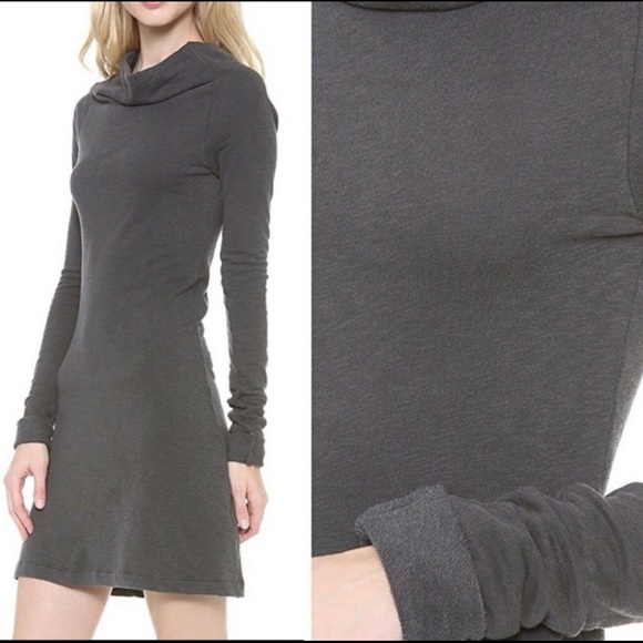 James Perse Standard Funnel Neck Sweatshirt Dress - Picture 2 of 8